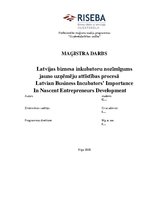 Diplomdarbs 'Latvijas biznesa inkubatoru nozīmīgums jauno uzņēmēju attīstības procesā', 1.