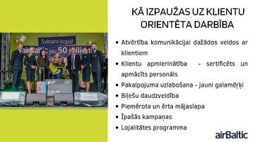 Prezentācija 'Uz klientu orientētas organizācijas ‘’airBaltic’’ raksturojums', 5.