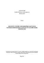 Eseja 'Pacientu tiesību aizsardzības aktuālās tiesiskās problēmas Latvijā un to iespēja', 1.