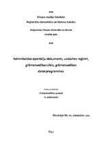 Konspekts 'Saimniecisko operāciju dokumenti, uzskaites reģistri, grāmatvedības cikls un dat', 1.