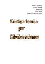 Referāts 'Kristīgā teorija par cilvēka rašanos', 1.