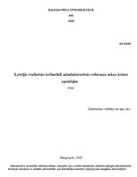 Eseja 'Latvijā realizētās teritoriāli administratīvās reformas sekas krīzes apstākļos', 1.