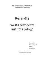 Referāts 'Valsts prezidenta institūts Latvijā', 1.