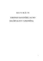 Referāts 'Jauno dalībvalstu uzņemšana Eiropas Savienībā', 1.