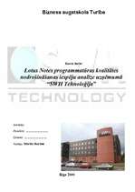 Referāts 'Lotus Notes programmatūras kvalitātes nodrošināšanas iespēju analīze uzņēmumā “S', 1.
