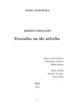 Referāts 'Personība un tās attīstība', 1.