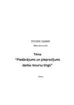 Referāts 'Piedāvājums un pieprasījums darba resursu tirgū', 1.