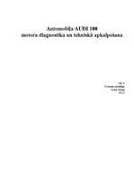 Konspekts 'Automobiļa "Audi 100" motora diagnostika un tehniskā apkalpošana', 1.