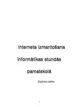 Referāts 'Interneta izmantošana informātikas stundās pamatskolā', 1.