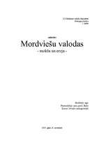 Referāts 'Mordviešu valodas ', 1.