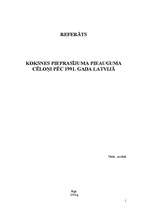 Eseja 'Koksnes pieprasījuma pieauguma cēloņi pēc 1991.gada Latvijā', 1.