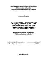 Referāts 'Izdomātas saimniecības “Kaktiņi” ražošanas plāns un attīstības iespējas', 1.