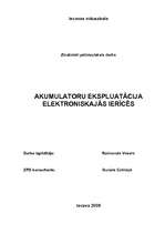 Referāts 'Akumulatoru ekspluatācija elektroniskajās ierīcēs', 1.